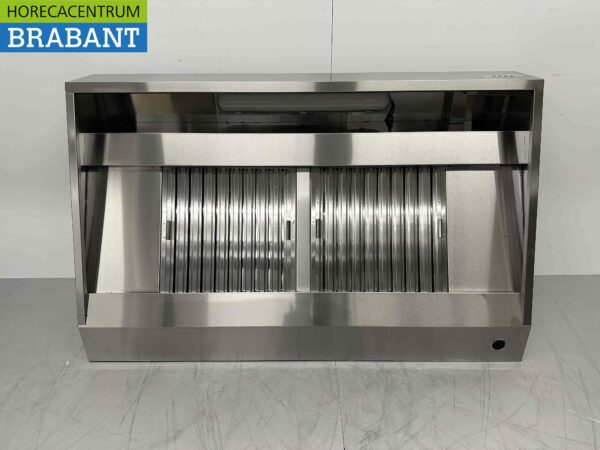 Stainless steel extractor hood fume hood Premium-line motor 1500 cubic meters oblique model 160 cm 230V Horeca