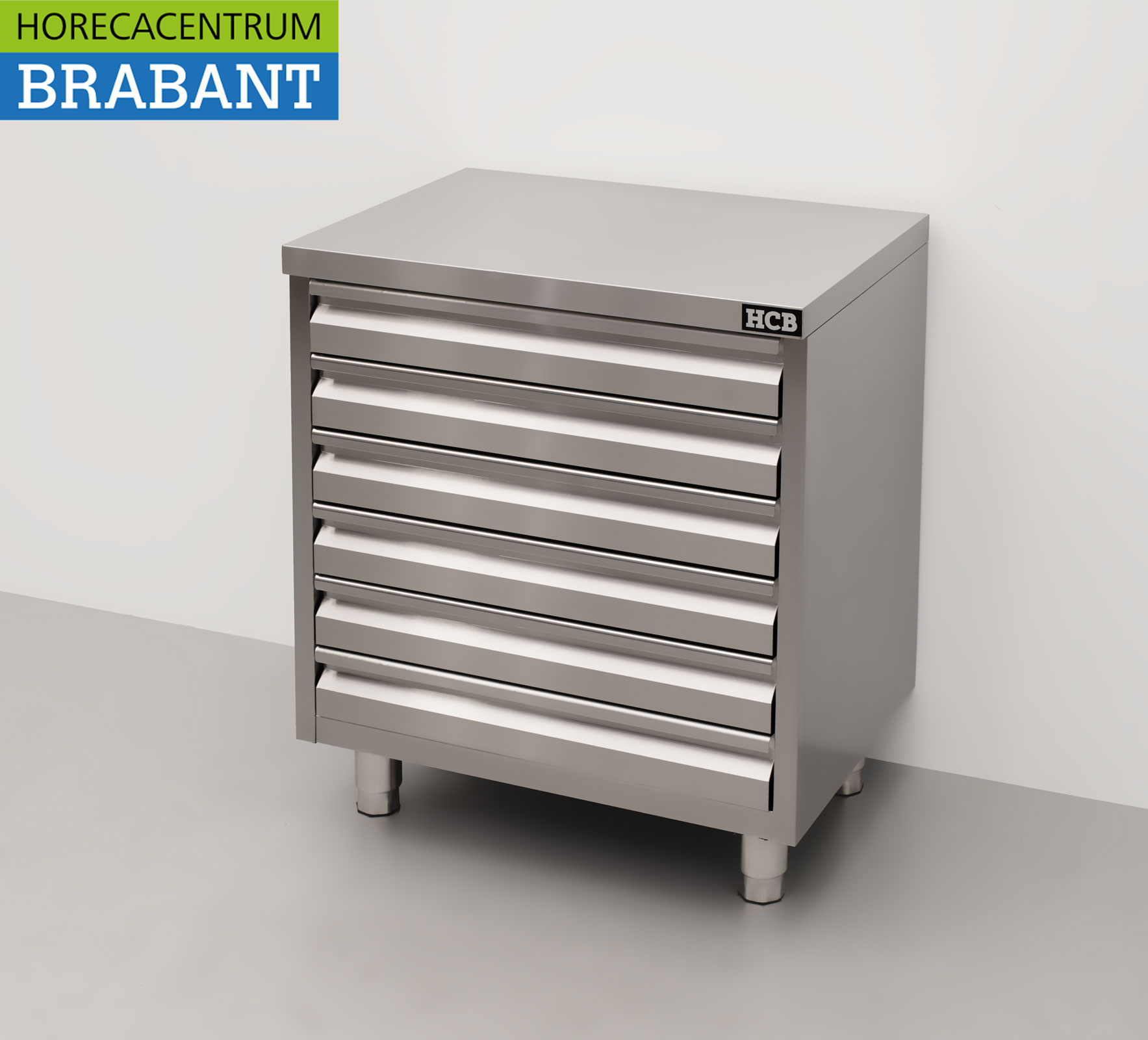 HCB Stainless Steel Work Cabinet Premium-line Drawer Cabinet 6 drawers for dough 70 cm Catering Pizzeria Bakery - Image 2