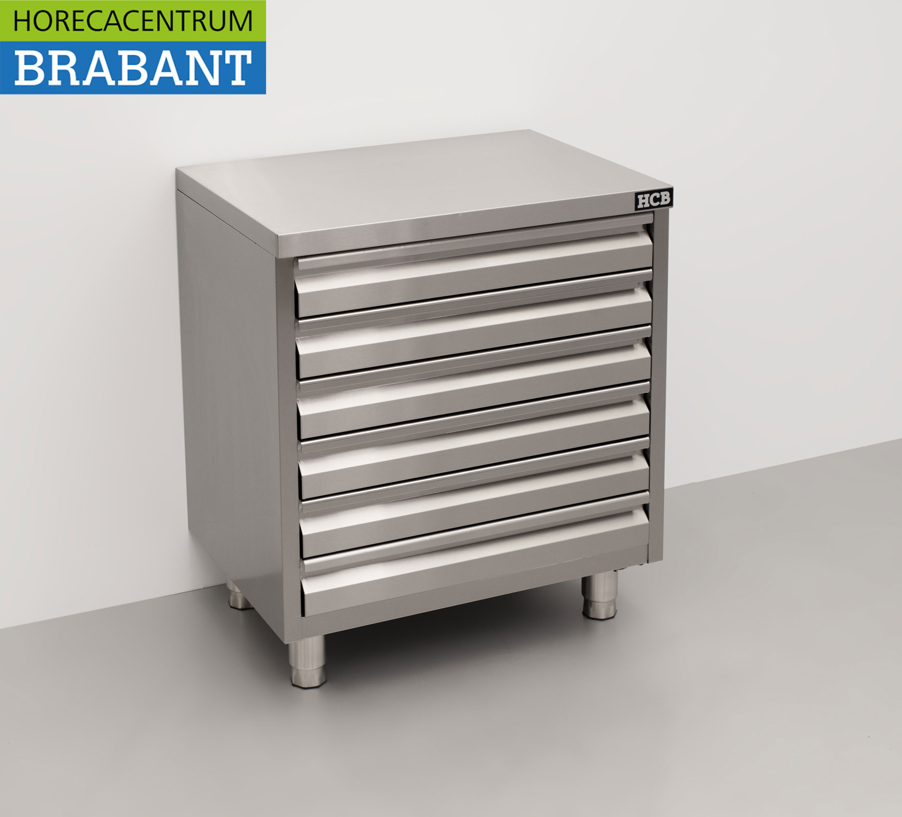 HCB Stainless Steel Work Cabinet Premium-line Drawer Cabinet 6 drawers for dough 70 cm Catering Pizzeria Bakery - Image 3