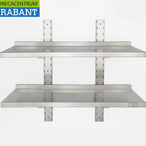 Stainless steel Double wall shelf shelf 80 x 30 cm Horeca