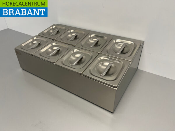 Stainless steel GN tray holder 8 x 1/6 gastronorm GN 66,5 cm Horeca - Image 2