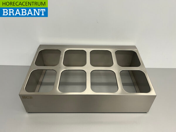 Stainless steel GN tray holder 8 x 1/6 gastronorm GN 66,5 cm Horeca - Image 5