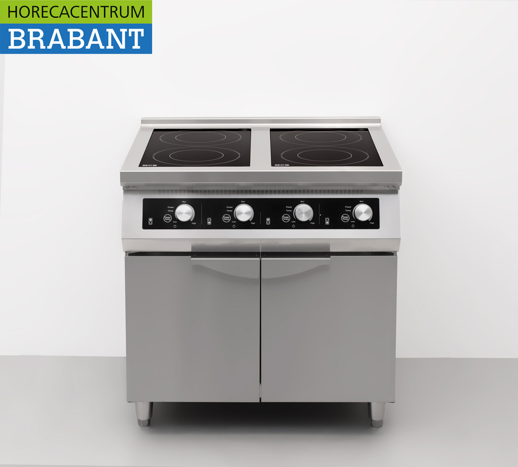 HCB stainless steel Induction stove hob 4 burners 17 kW 400V 80 cm Horeca