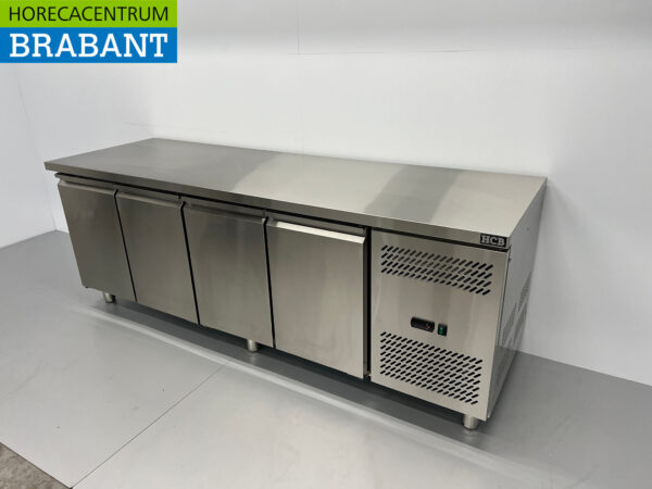 Stainless steel Refrigerated Workbench 4 doors 223 cm 230V Catering - Image 2