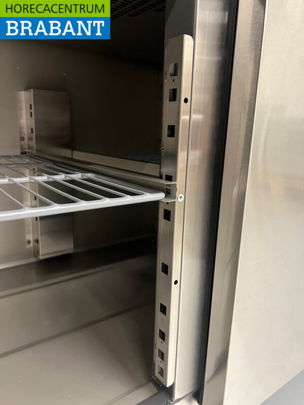 Stainless steel Refrigerated Workbench 4 doors 223 cm 230V Catering - Image 5