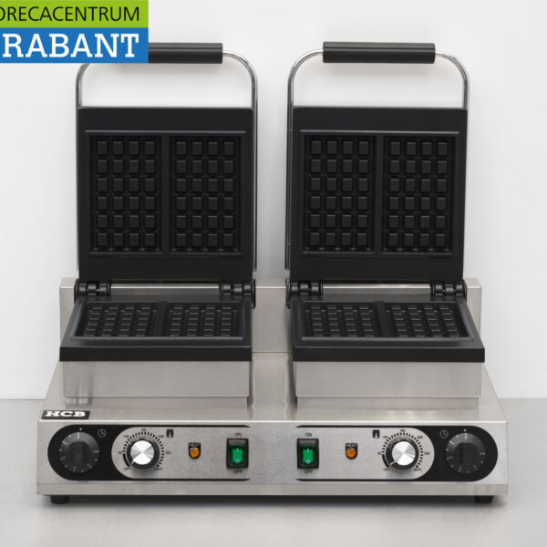 Stainless steel Double Waffle Iron Liege Waffles 230V Catering