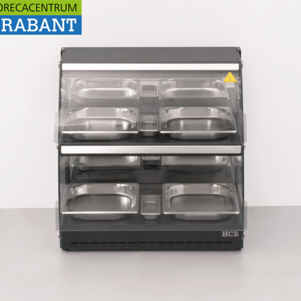 Stainless steel Deluxe warming display case 4 x ½ GN 63 cm 230V Horeca