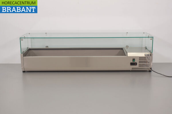 Stainless steel Top-up display case Top-up refrigerated display case saladière 7 x 1/3 GN 160 cm Horeca