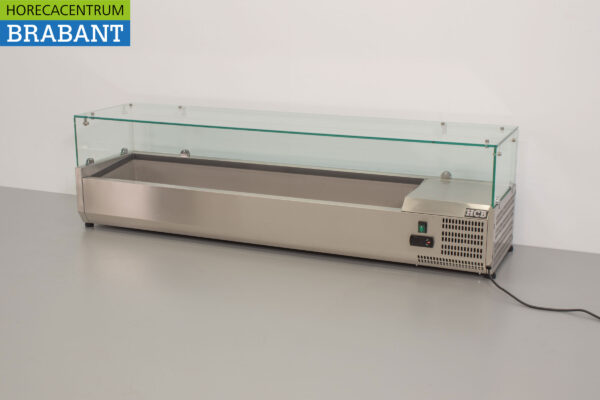 Stainless steel Top-up display case Top-up refrigerated display case saladière 7 x 1/3 GN 160 cm Horeca - Image 2