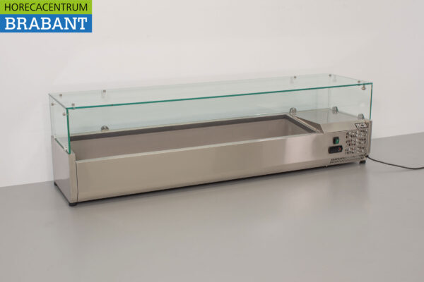 Stainless steel Top-up display case Top-up refrigerated display case saladière 7 x 1/3 GN 160 cm Horeca - Image 3