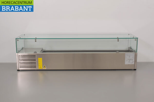 Stainless steel Top-up display case Top-up refrigerated display case saladière 7 x 1/3 GN 160 cm Horeca - Image 8
