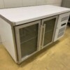 Stainless steel Refrigerated Workbench 2 glass doors glass door 1/1 GN 136 cm 230V Horeca - Image 2