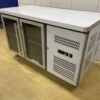Stainless steel Refrigerated Workbench 2 glass doors glass door 1/1 GN 136 cm 230V Horeca - Image 3