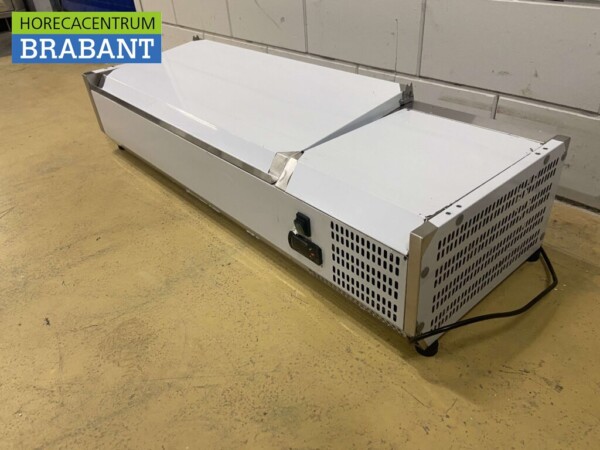 Stainless steel Top-up display case Top-up refrigerated display case saladière 3 x 1/3 and 1 x 1/2 GN 120 cm Horeca - Image 2