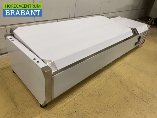Stainless steel Top-up display case Top-up refrigerated display case saladière 3 x 1/3 and 1 x 1/2 GN 120 cm Horeca - Image 3