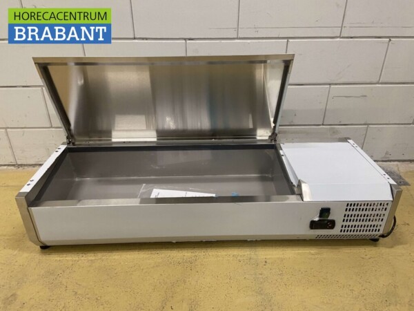 Stainless steel Top-up display case Top-up refrigerated display case saladière 3 x 1/3 and 1 x 1/2 GN 120 cm Horeca - Image 4