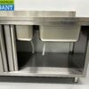 Stainless steel sink double sinks sliding doors Premium-line 200 cm Hospitality - Image 6