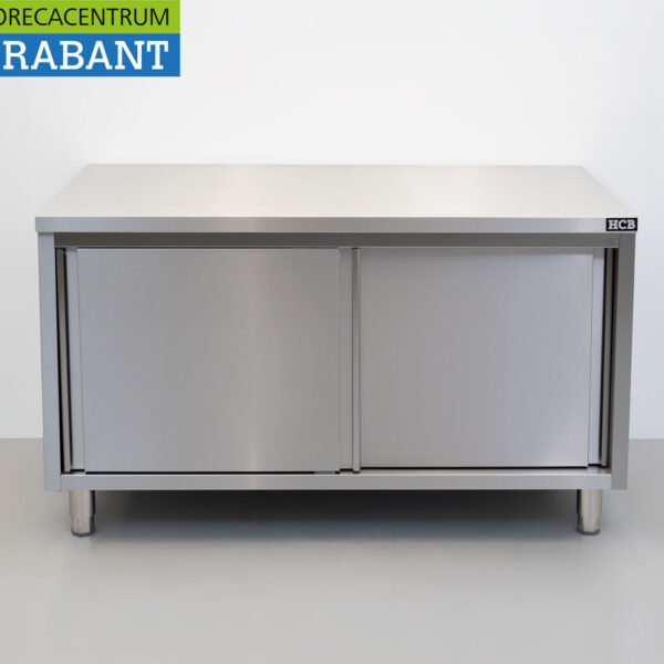 HCB stainless steel Work Cabinet 2 sliding doors Premium-line 140 cm Catering