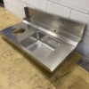 Stainless steel Feed Sheet Sink with waste hole 120 x 70 cm Catering - Image 3