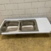 Stainless steel Sink Sheet Double Sinks 160 x 70 cm Catering