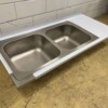 Stainless steel Sink Sheet Double Sinks 160 x 70 cm Catering - Image 2