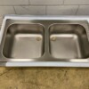 Stainless steel Sink Sheet Double Sinks 160 x 70 cm Catering - Image 3