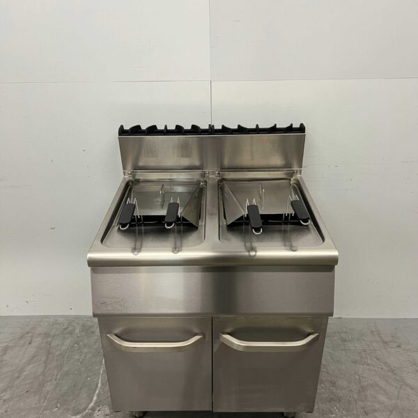 Stainless steel Combisteel Double Deep Fryer 2 x 15 Liter GAS Catering