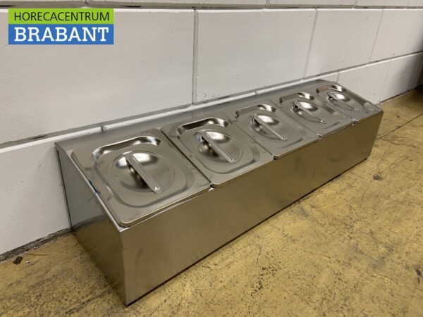 Stainless steel GN tray holder 5 x 1/6 gastronorm GN 83,5 cm Horeca - Image 4