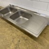 Stainless steel Sink Sheet Double Sinks 180 x 70 cm Catering - Image 3