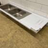 Stainless steel Sink Sheet Double Sinks 210 x 70 cm Catering - Image 3