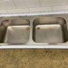 Stainless steel Sink Sheet Double Sinks 210 x 70 cm Catering - Image 5