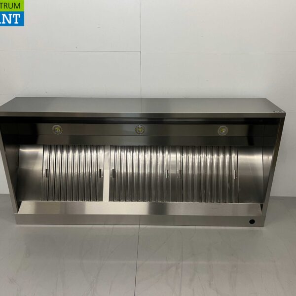 Stainless steel extractor hood Extractor hood with slatted filters Premium-line 200 cm Box model Horeca