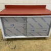 Stainless steel Polyethylene PE Work Cabinet Cabinet Cutting Table Premium-line 2 sliding doors 140 cm Catering Butchery