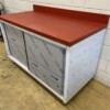 Stainless steel Polyethylene PE Work Cabinet Cabinet Cutting Table Premium-line 2 sliding doors 140 cm Catering Butchery - Image 2