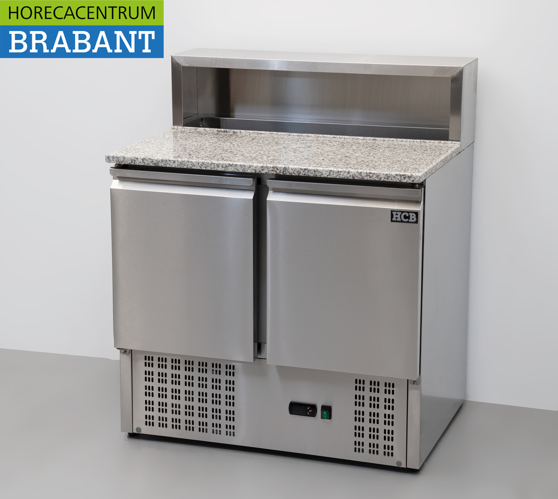 HCB Stainless Steel Pizza Workbench, Pizza Table, Saladette, 90 cm, 230V, Food Service - Image 2