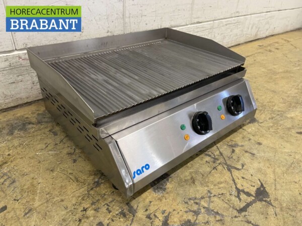 Stainless steel Saro Grill Plate Griddle Ribbed 60 cm 400V Horeca - Image 4
