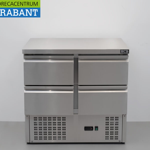 HCB Stainless Steel Refrigerated Workbench, 4 Drawers, 90 cm, 230V, Food Service