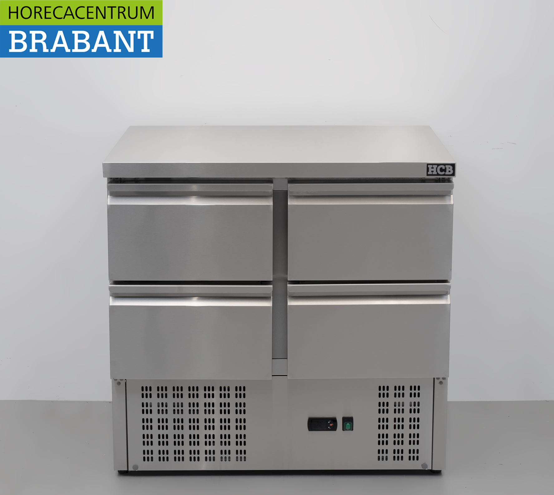 HCB Stainless Steel Refrigerated Workbench, 4 Drawers, 90 cm, 230V, Food Service