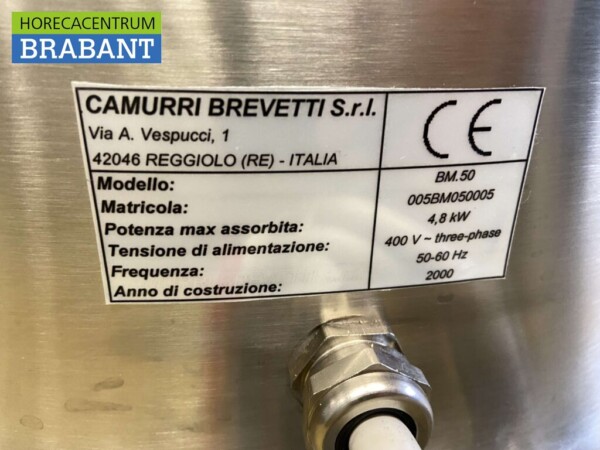 Stainless steel Camurri hot water dispenser coffee dispenser 50 liters 400V Horeca - Image 6