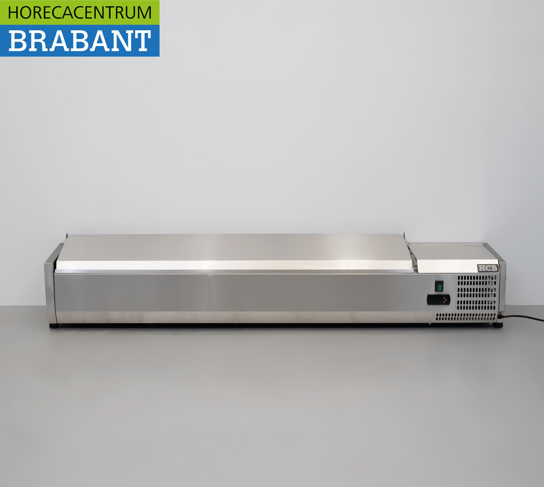 HCB stainless steel Top-up display case Top-up refrigerated display case saladière 8 x 1/4 GN 160 cm Horeca