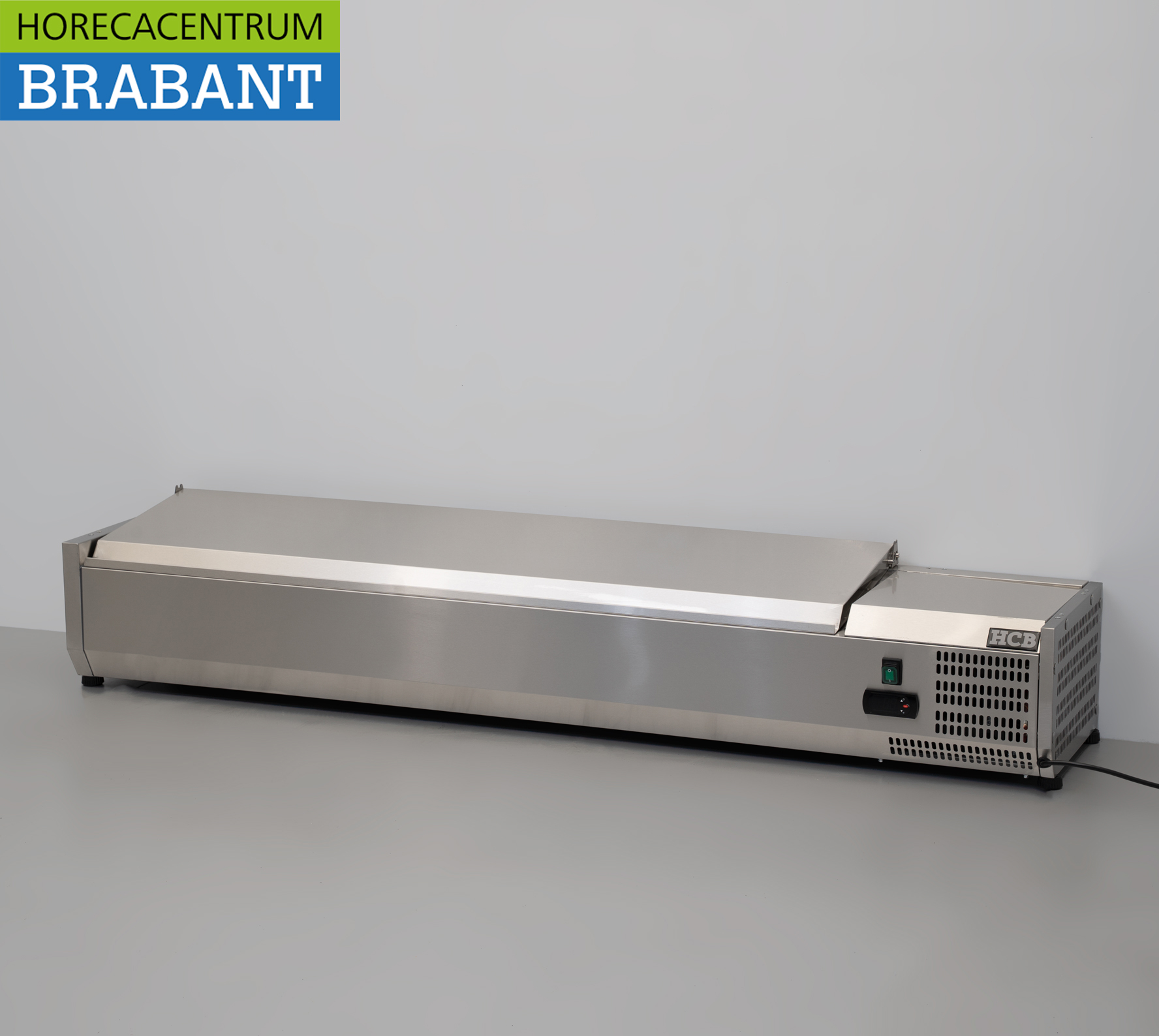 HCB stainless steel Top-up display case Top-up refrigerated display case saladière 8 x 1/4 GN 160 cm Horeca - Image 2