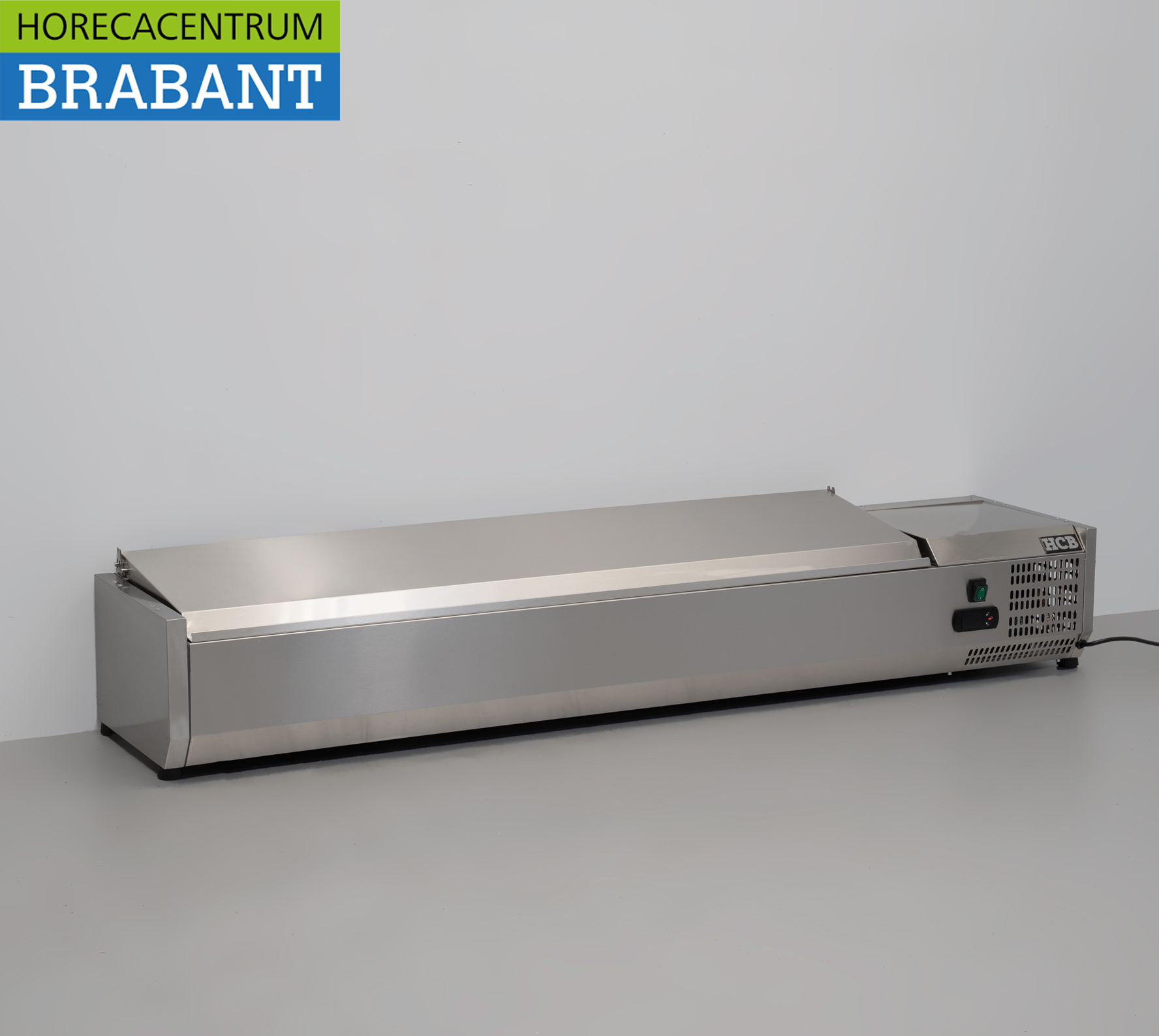 HCB stainless steel Top-up display case Top-up refrigerated display case saladière 8 x 1/4 GN 160 cm Horeca - Image 3