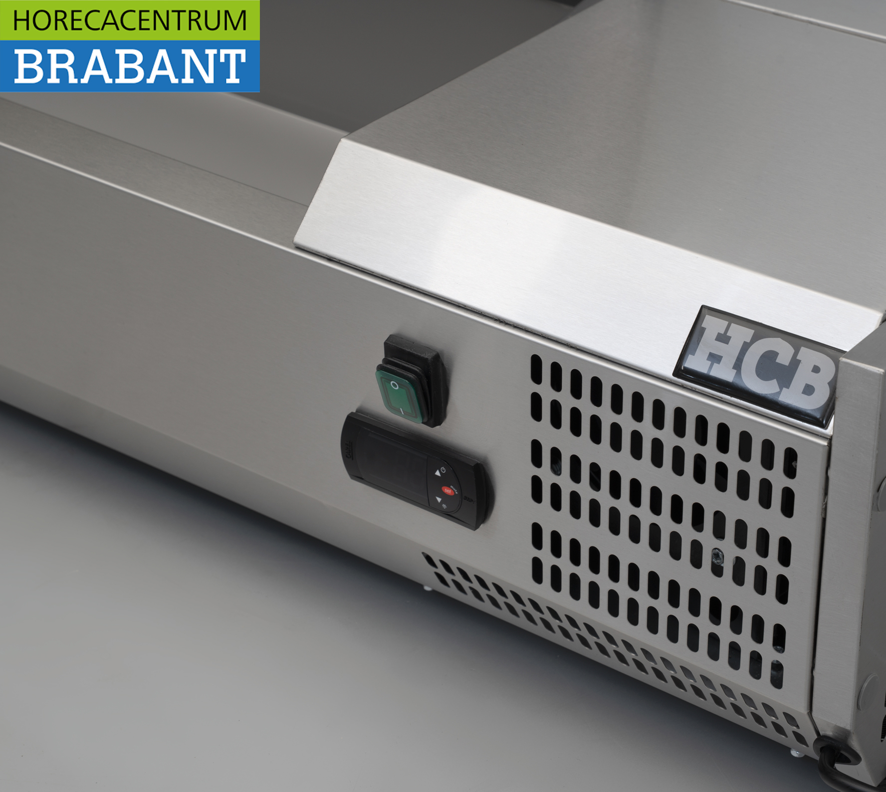 HCB stainless steel Top-up display case Top-up refrigerated display case saladière 8 x 1/4 GN 160 cm Horeca - Image 6