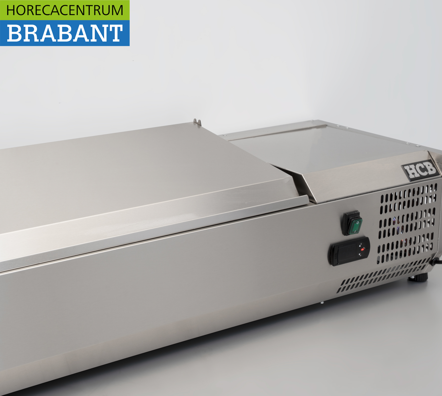 HCB stainless steel Top-up display case Top-up refrigerated display case saladière 8 x 1/4 GN 160 cm Horeca - Image 7