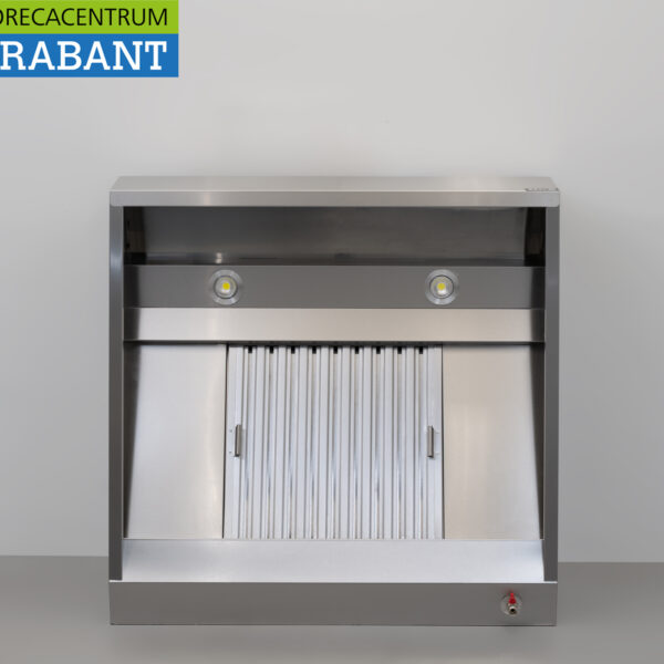 HCB Stainless Steel Range Hood with Slatted Filters, Premium Line, 100 cm, Angled Model, Commercial Use