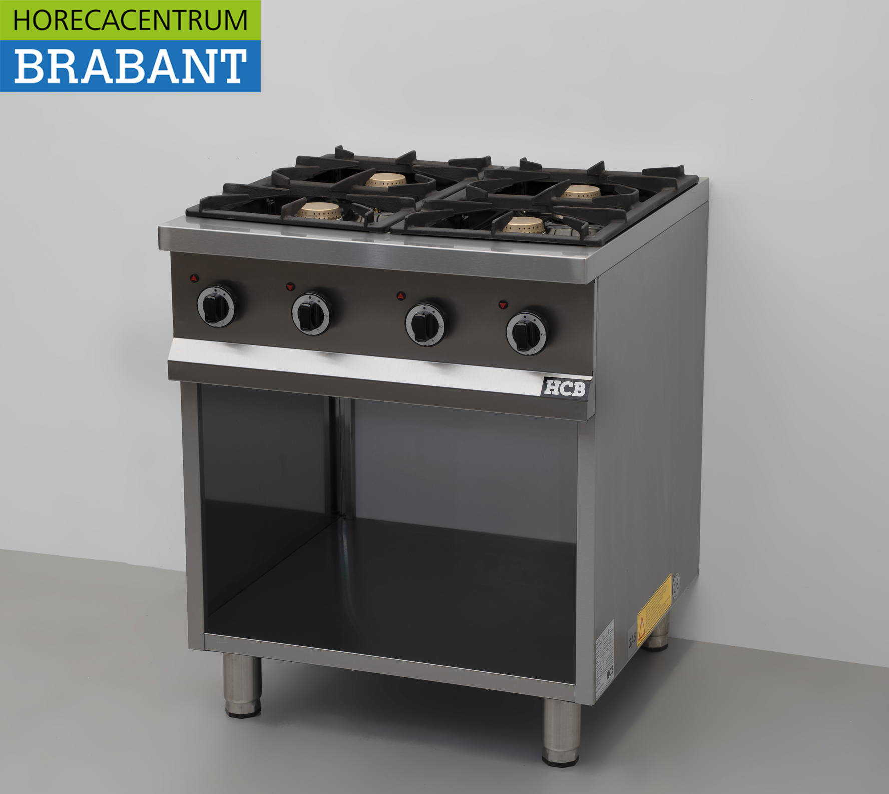HCB Stainless Steel 4-Burner Gas Stove, Series 700, 70 cm, 24 kW, Commercial Use - Image 2