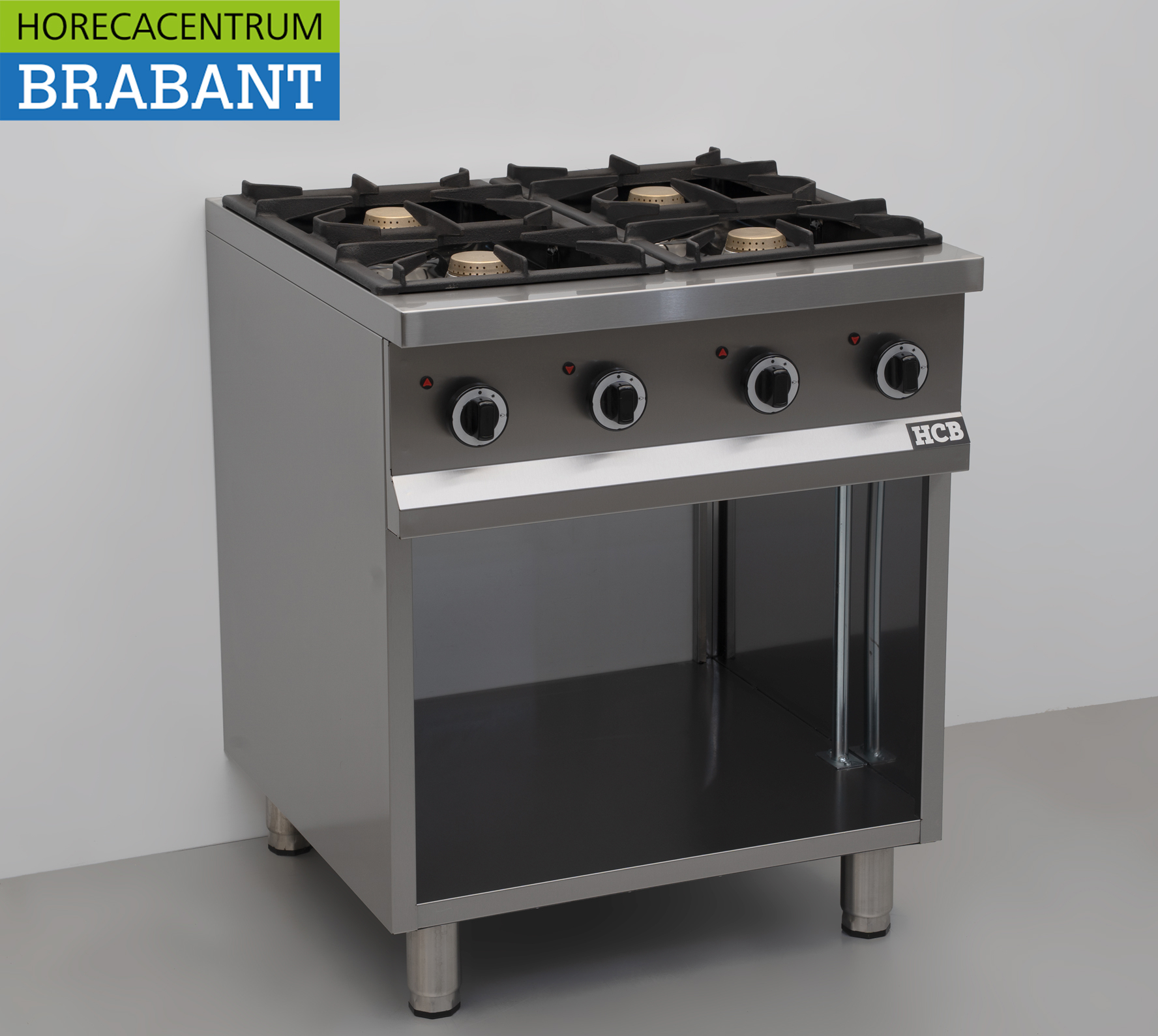 HCB Stainless Steel 4-Burner Gas Stove, Series 700, 70 cm, 24 kW, Commercial Use - Image 3