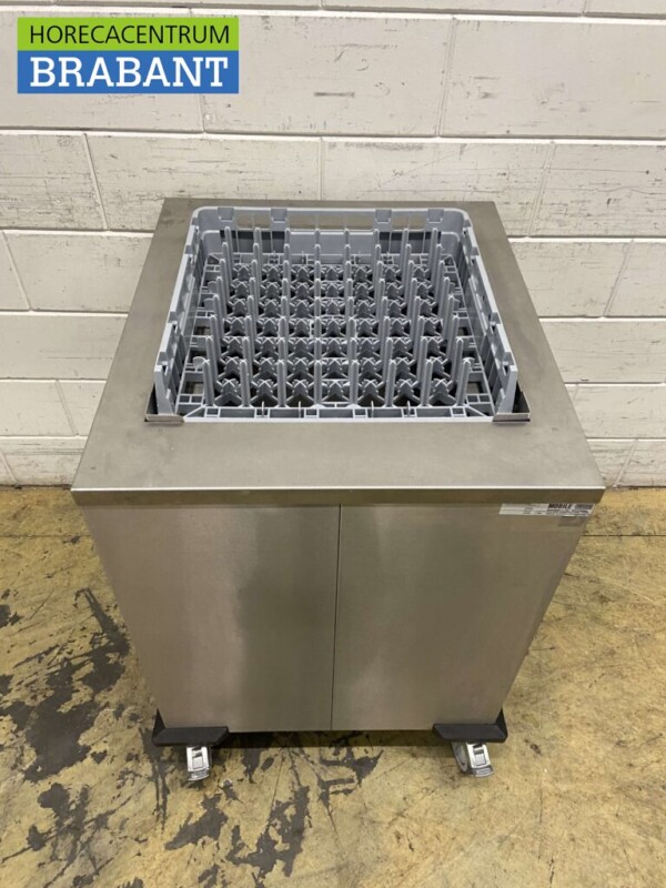 Stainless steel Mobile Waskrattenwagen Waskrattendispenser 50 x 50 cm 230V Horeca - Image 2