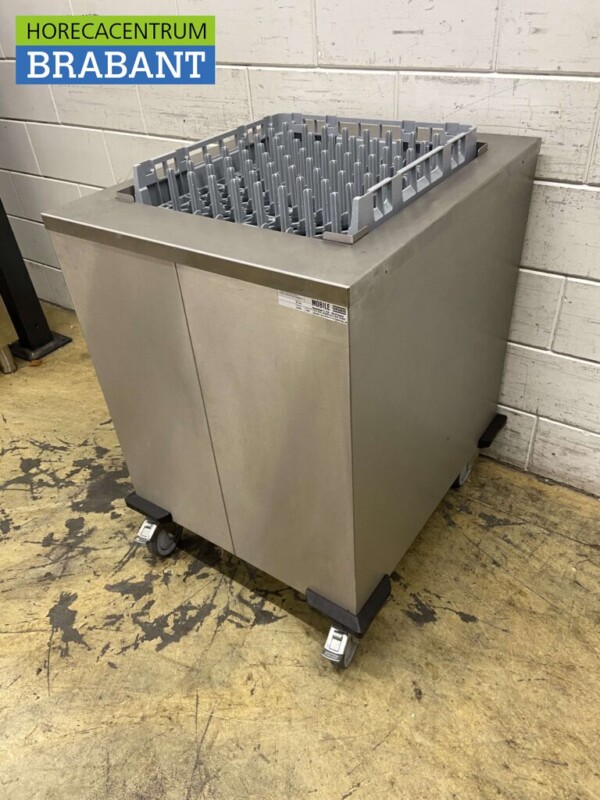 Stainless steel Mobile Waskrattenwagen Waskrattendispenser 50 x 50 cm 230V Horeca - Image 3
