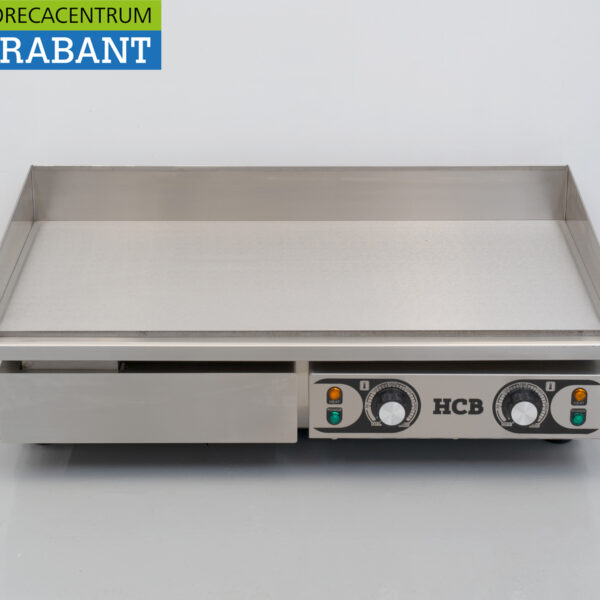 HCB Stainless Steel Smooth Grill Plate Baking Sheet 73 cm 2 x 230V Commercial Use